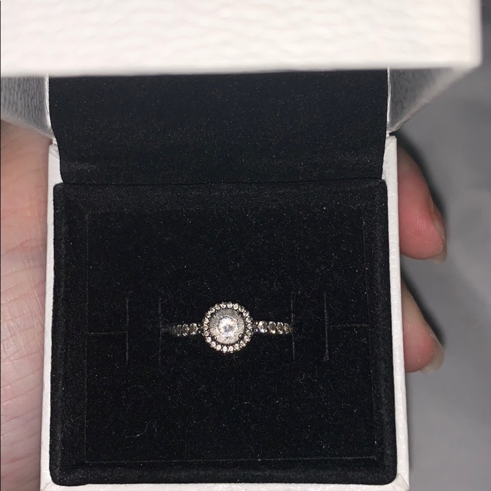 Classic Sparkle Halo Ring